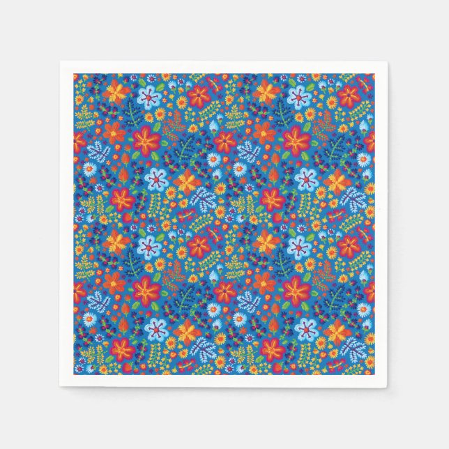 Blumenstickermuster Serviette (Vorderseite)