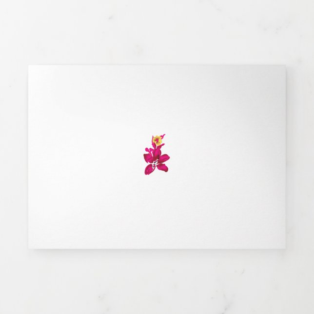 Blumenstil, ArtyClick Crimson, Light Gold Dreifach Gefaltete Karte (Cover)