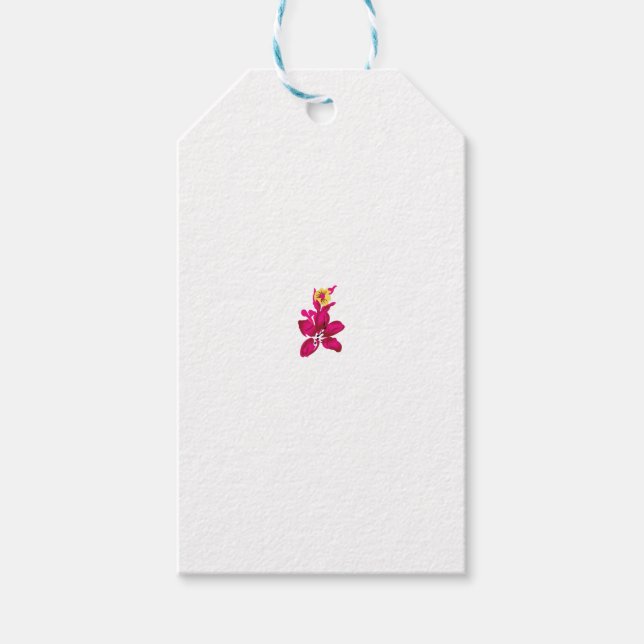 Blumenstil, ArtyClick Crimson, Light Gold Geschenkanhänger (Vorderseite)