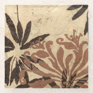 Blumenstil-Design mit tönernen Blätter Glasuntersetzer