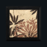 Blumenstil-Design mit tönernen Blätter Schmuckschachtel<br><div class="desc">Dieses Gestaltungsmuster von Blätter mit einer knisternden Farbe hat einen rustikal aussehenden Hintergrund und verleiht ihm ein Vintages Gefühl. Ein Jennifer Goldberger-Original,  dieser Ausdruck wäre ein phantastisches Geschenk für jemanden,  der das rustikale Gefühl von Stücken wie diesem genießt!</div>