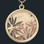 Blumenstil-Design mit tönernen Blätter Vergoldete Kette<br><div class="desc">Dieses Gestaltungsmuster von Blätter mit einer knisternden Farbe hat einen rustikal aussehenden Hintergrund und verleiht ihm ein Vintages Gefühl. Ein Jennifer Goldberger-Original,  dieser Ausdruck wäre ein phantastisches Geschenk für jemanden,  der das rustikale Gefühl von Stücken wie diesem genießt!</div>