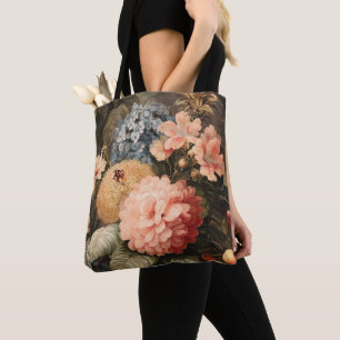 Blumenstilleben im Vintage-Stil mit roter und weiß