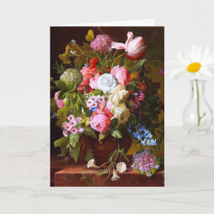 Blumenstilleben mit Rosen, Tulpen und Hyazinthen Karte