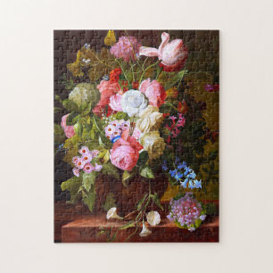 Blumenstilleben mit Rosen, Tulpen und Hyazinthen Puzzle