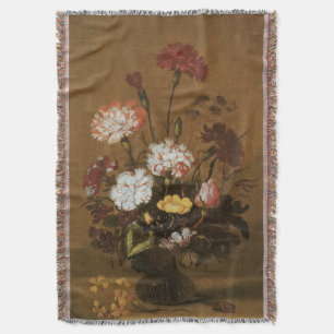 Blumenstillleben Blumen im Vasen, Vintage Barock Decke