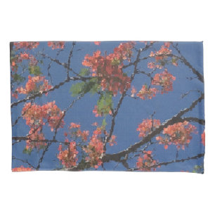 Blumenstoffe, blau kissenbezug