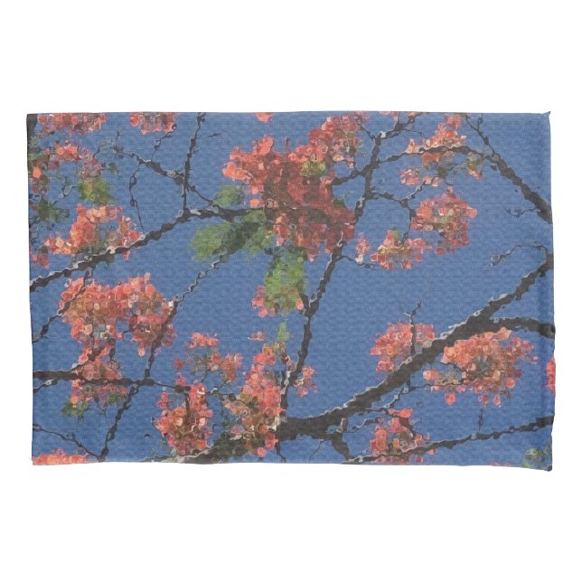 Blumenstoffe, blau kissenbezug (Vorderseite)
