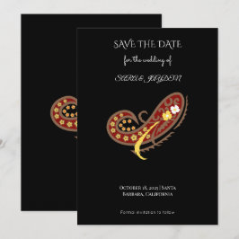 Blumenstoffmuster – Paisley-Clip-Art-Plakat Save The Date