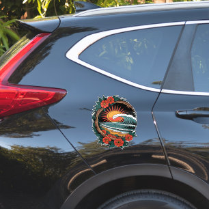 Blumenstrandliebhaber Sonnenuntergang Urlaub Gesch Aufkleber