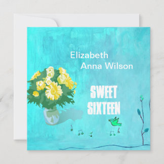 Blumenstrauß 16 . Geburtstag Geburtstag Einladung