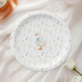 Blumenstrauß Albern Gänseblauer Bow Blütenbaby-Dus Pappteller