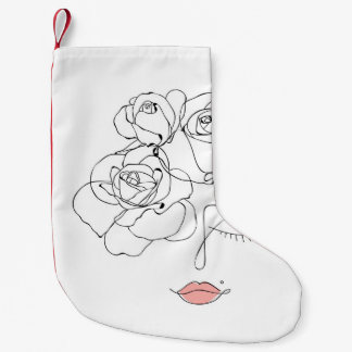 Blumenstrauß Art: Minimale Frau. Kleiner Weihnachtsstrumpf