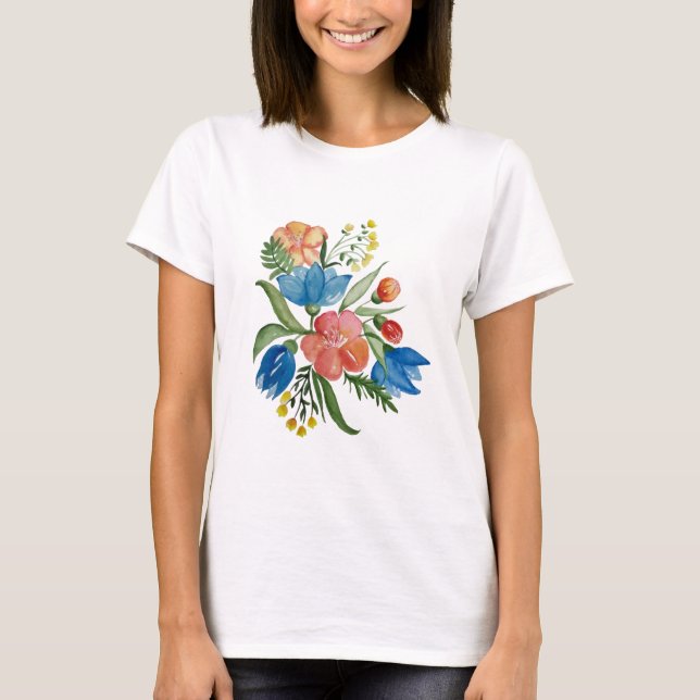 Blumenstrauß aus mehrfarbiger Blume T-Shirt (Vorderseite)