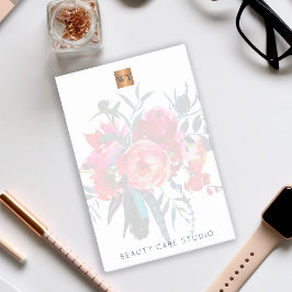 Blumenstrauß aus metallischem Gold, mit Monogramm Post-it Klebezettel