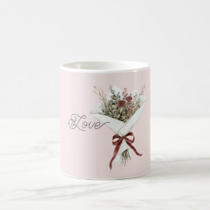 Blumenstrauß aus rosa roten Rosen Kaffeetasse