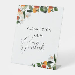 Blumenstrauß-Babydusche kleine Süsse Gästebuch Sockelschild