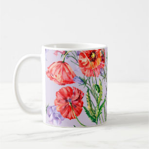 Blumenstrauß blaue Glockenblume, rosa Glockenblume Kaffeetasse