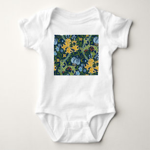 Blumenstrauß-Blume: Dunkelgrün Vintag Baby Strampler