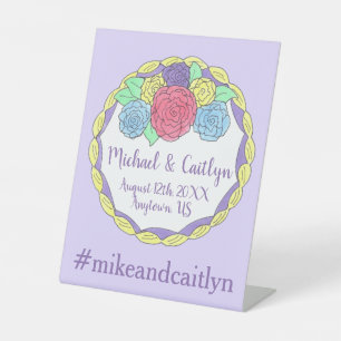 Blumenstrauß-Blume Rose Brautparty Hochzeitstorte Sockelschild