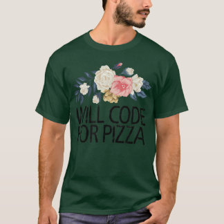 Blumenstrauß Blume Sarcastic Funny kodiert Pizza T-Shirt