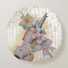 Blumenstrauß-Boganhues Print Rundes Kissen