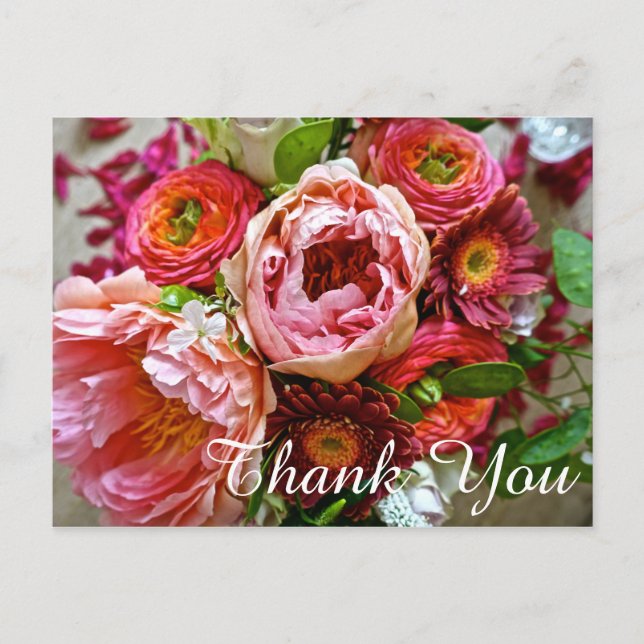 Blumenstrauß Danke, Postkarte (Vorderseite)