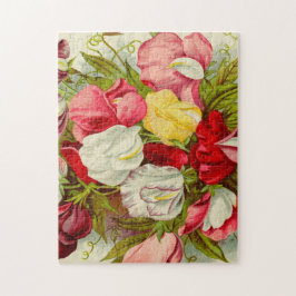 Blumenstrauß der Blumen der süßen Erbse Puzzle