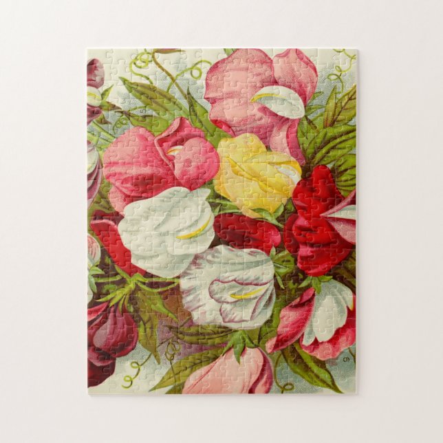 Blumenstrauß der Blumen der süßen Erbse Puzzle (Vertikal)