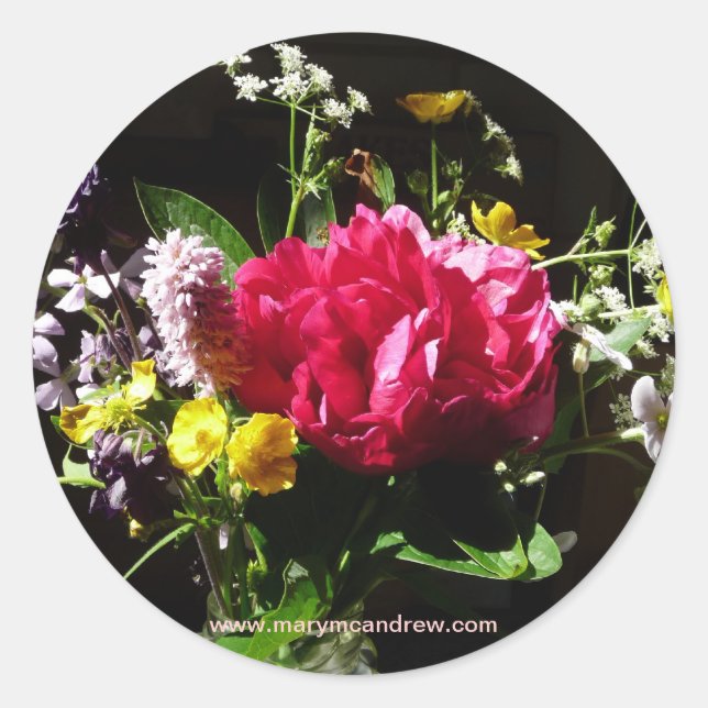 Blumenstrauß der Blumenaufkleber Runder Aufkleber (Vorderseite)