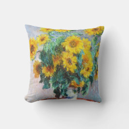 Blumenstrauß der Sonnenblumen, Claude Monet 1880 Kissen