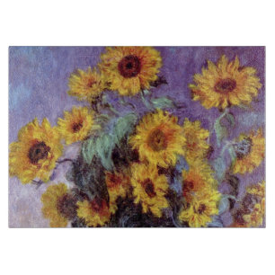 Blumenstrauß der Sonnenblumen durch Claude Monet, Schneidebrett
