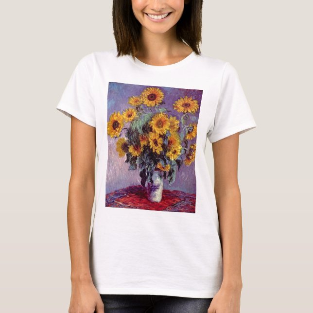 Blumenstrauß der Sonnenblumen durch Claude Monet T-Shirt (Vorderseite)