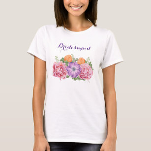 Blumenstrauß der Watercolor-Blumen, die T-Shirt