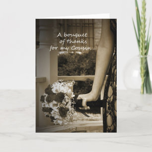 "Blumenstrauß des Dankes" Cousin-Trauzeugin-Karte Dankeskarte