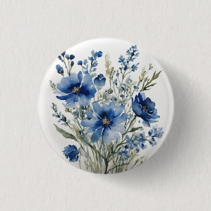 Blumenstrauß Elegante Aquarellmalerei Button