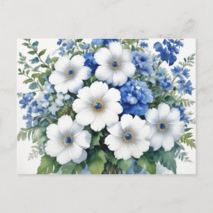Blumenstrauß Elegante Aquarellmalerei Feiertagspostkarte