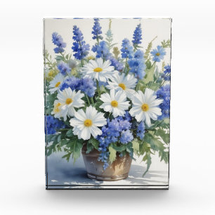 Blumenstrauß Elegante Aquarellmalerei Fotoblock