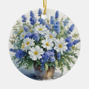 Blumenstrauß Elegante Aquarellmalerei Keramik Ornament