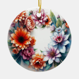 Blumenstrauß Elegante Aquarellmalerei Keramik Ornament