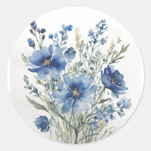 Blumenstrauß Elegante Aquarellmalerei Runder Aufkleber