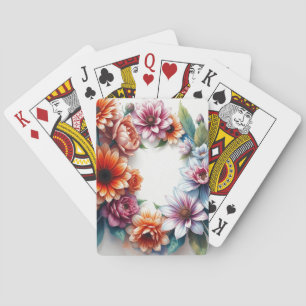 Blumenstrauß Elegante Aquarellmalerei Spielkarten