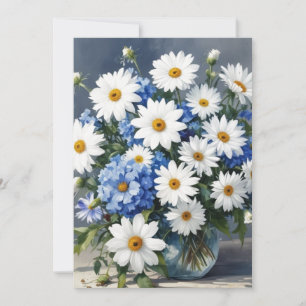 Blumenstrauß Elegante Margeriten Aquarell Feiertagskarte