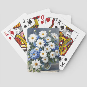 Blumenstrauß Elegante Margeriten Aquarell Spielkarten