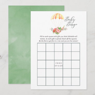 Blumenstrauß Fallschirm Baby Shower Bingo Einladung