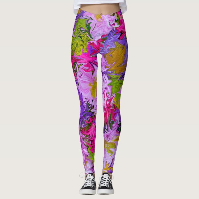 Blumenstrauß Farbdes abstrakten Kunst-mit Leggings (Vorderseite)