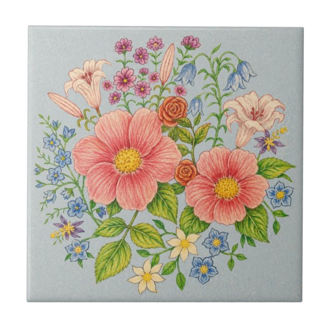 Blumenstrauß Fliese (Vorderseite)