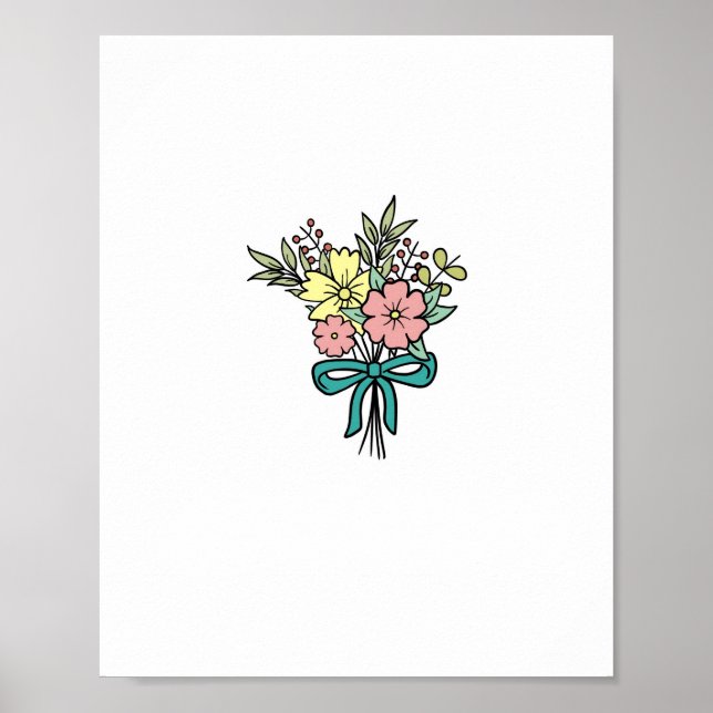 Blumenstrauß, floral, farbenfroh poster (Vorne)