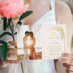 Blumenstrauß-Foto Einladung zur Hochzeit