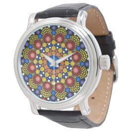 Blumenstrauß Fraktal Retro Mandala Armbanduhr